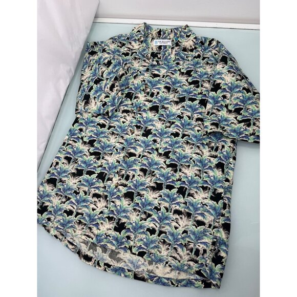 Vintage Tori Richard Uniforms Men Hawaiian Shirt Palm Trees Button Up Large L - Picture 2 of 6